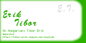 erik tibor business card